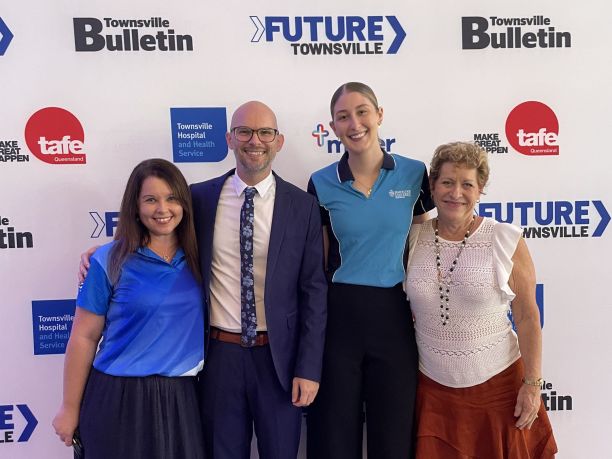 Shannon Wellings and J.C.U. staff at Future Townsville. 